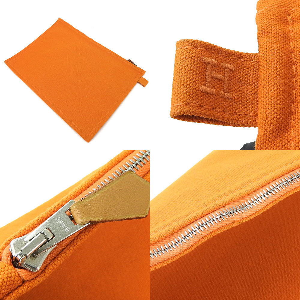 HERMES Pouch canvas Orange Bora Bora Pouch GM