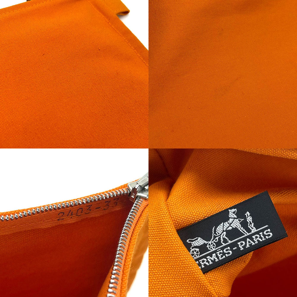 HERMES Pouch canvas Orange Bora Bora Pouch GM