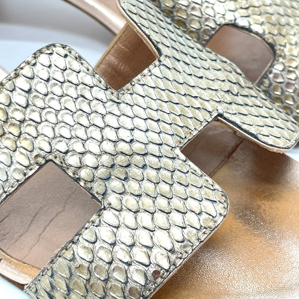 HERMES Sandals leather Beige type H motif Oasis Oasis Women 36.5 Used