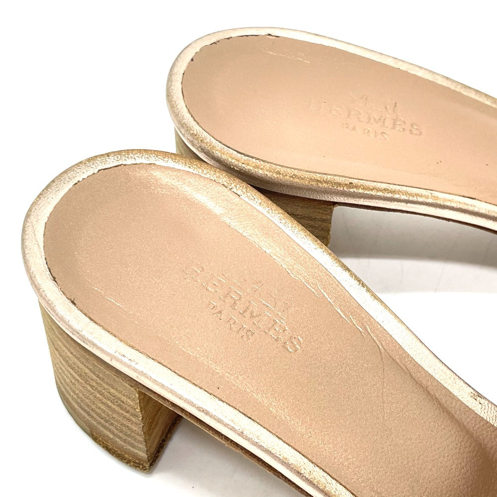HERMES Sandals leather Beige type H motif Oasis Oasis Women 36.5 Used