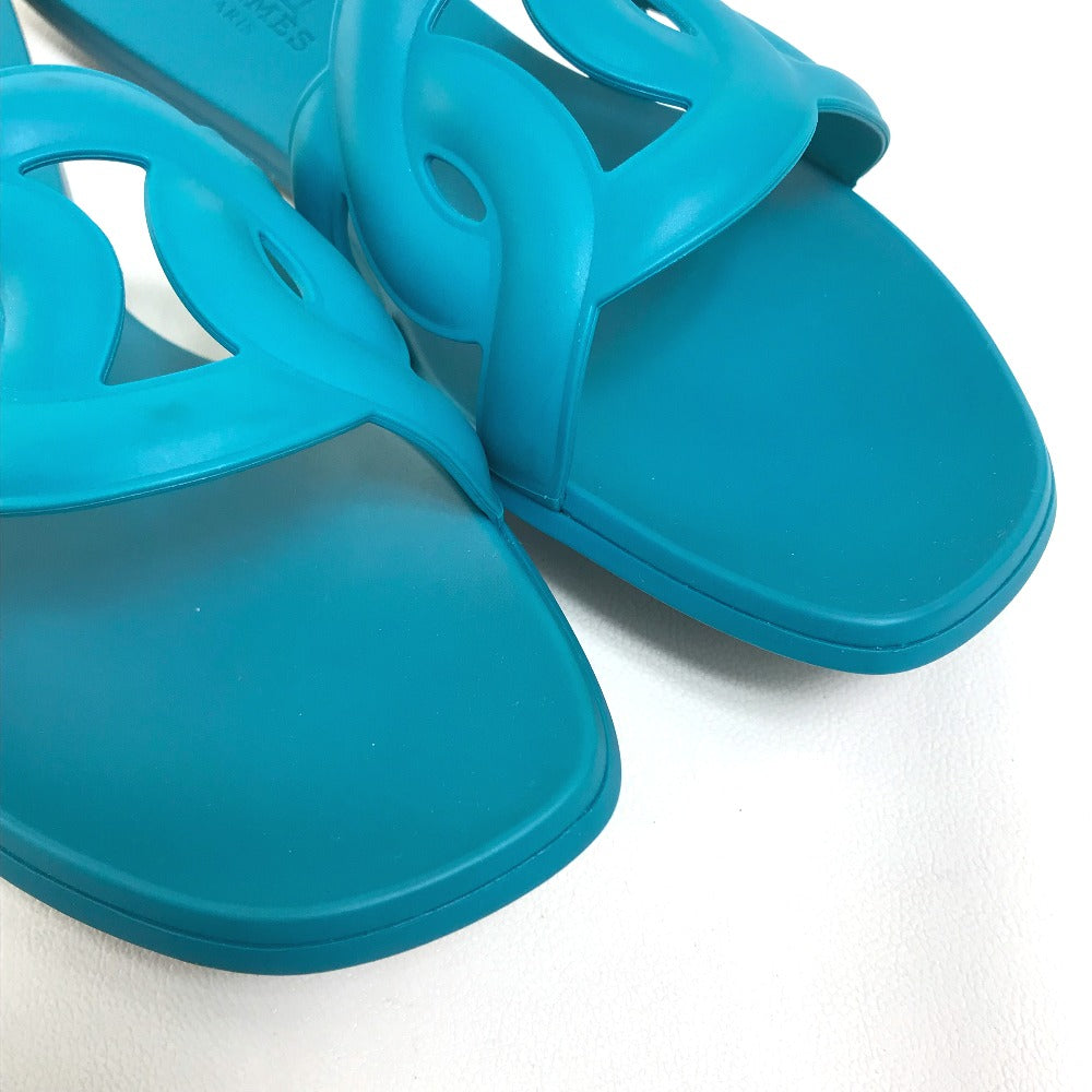 HERMES Sandals rubber blue Petanco flat Aloha Chene Dunkle 36