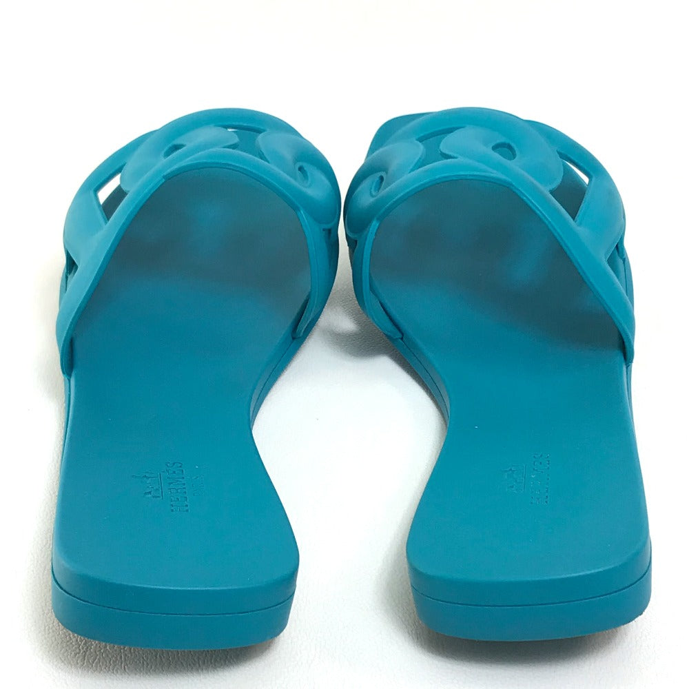 HERMES Sandals rubber blue Petanco flat Aloha Chene Dunkle 36