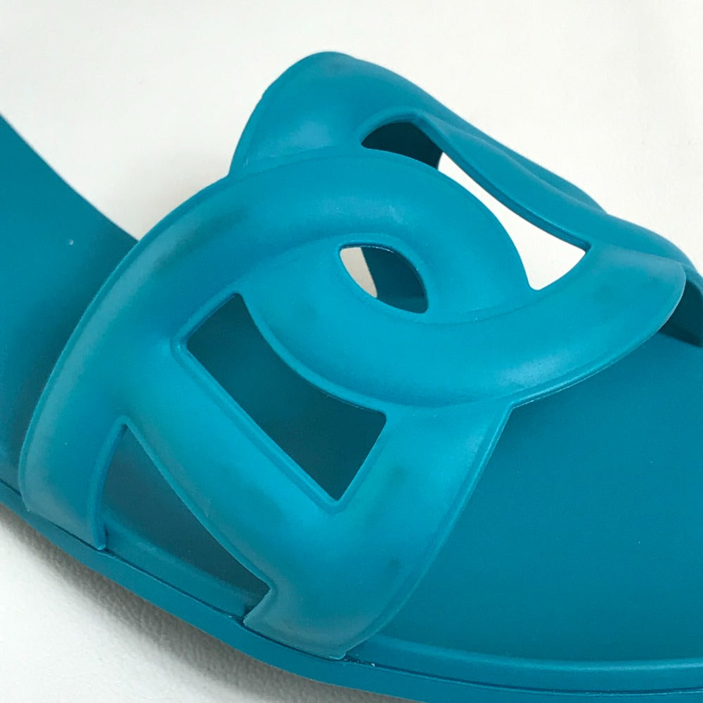 HERMES Sandals rubber blue Petanco flat Aloha Chene Dunkle 36