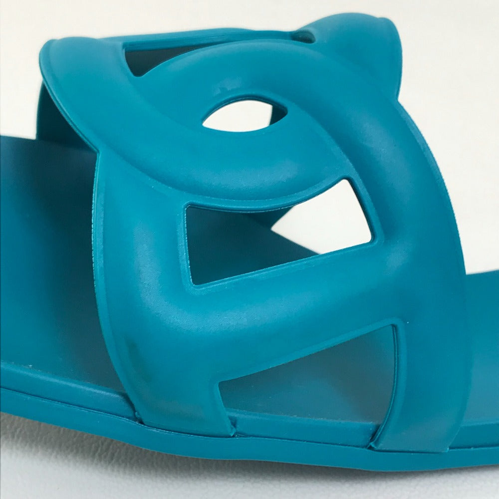HERMES Sandals rubber blue Petanco flat Aloha Chene Dunkle 36