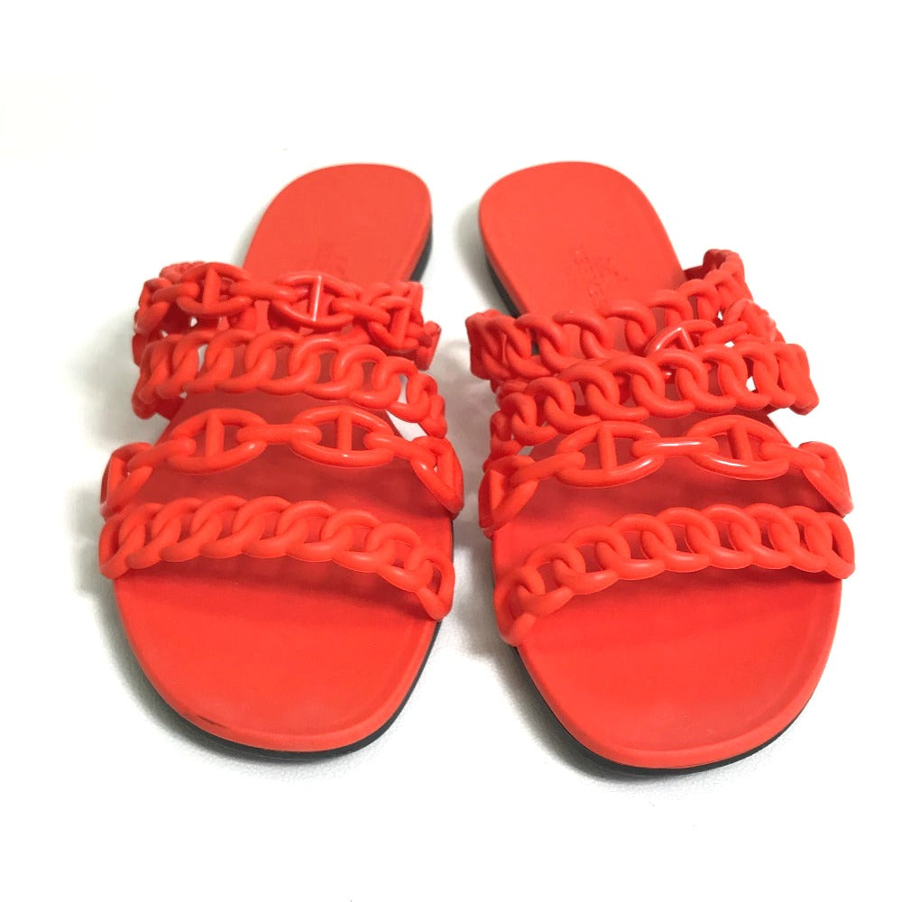 HERMES Sandals rubber Orange flat Shenu Dunkle 36