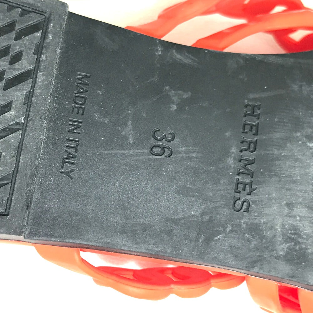 HERMES Sandals rubber Orange flat Shenu Dunkle 36