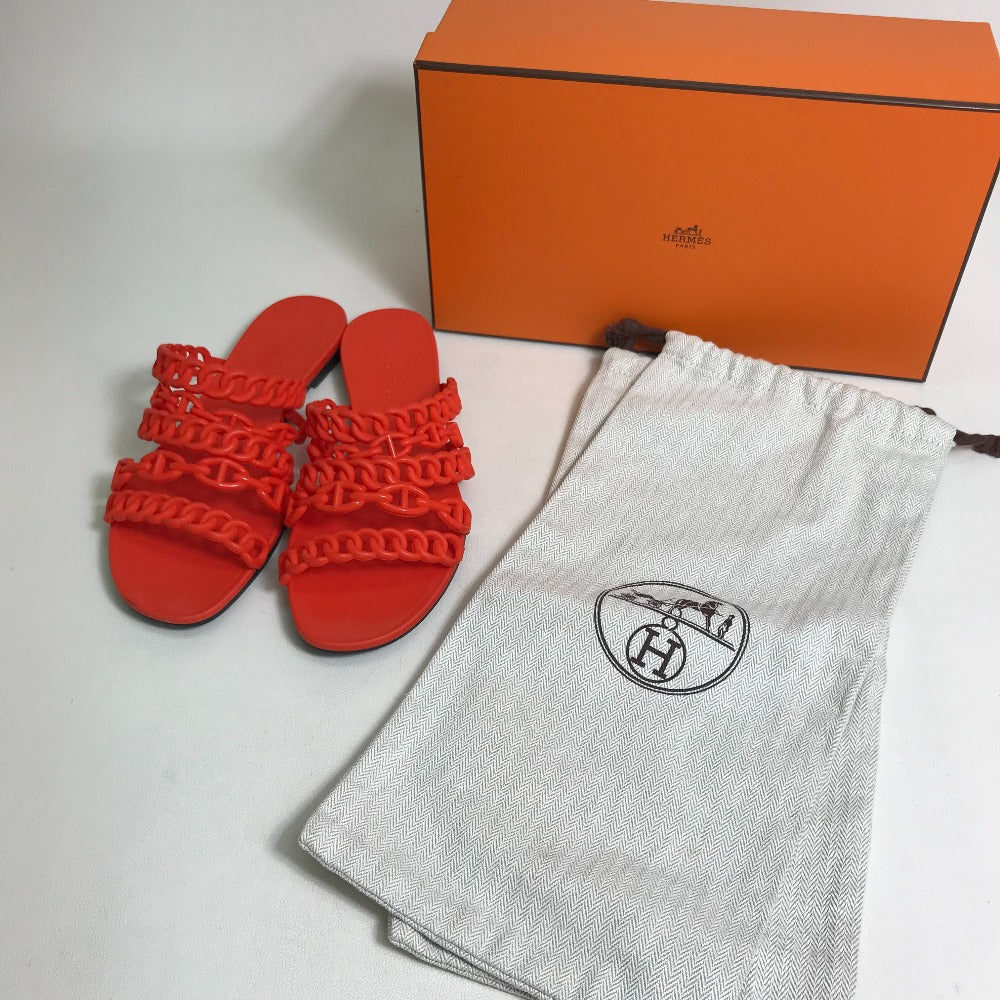 HERMES Sandals rubber Orange flat Shenu Dunkle 36