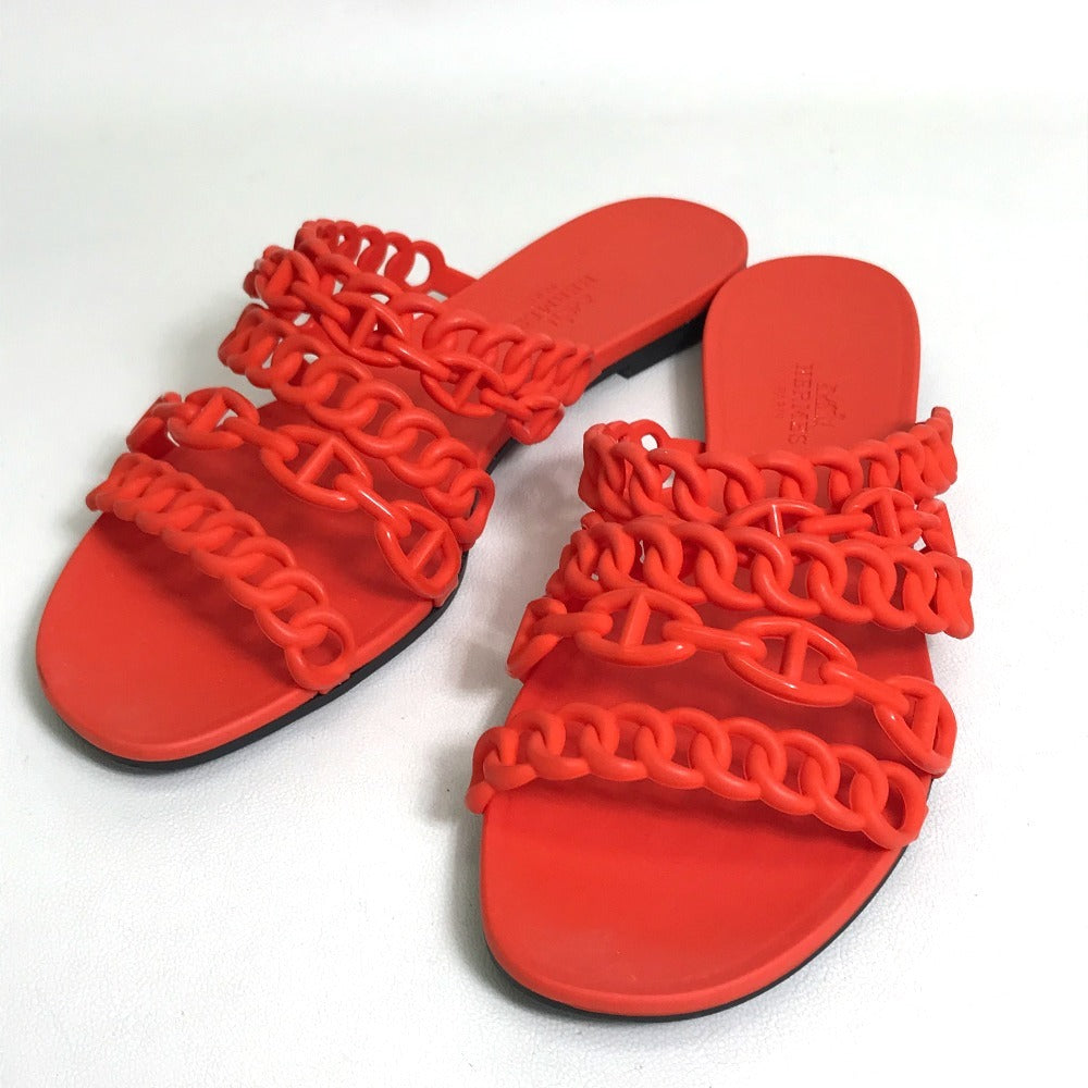 HERMES Sandals rubber Orange flat Shenu Dunkle 36