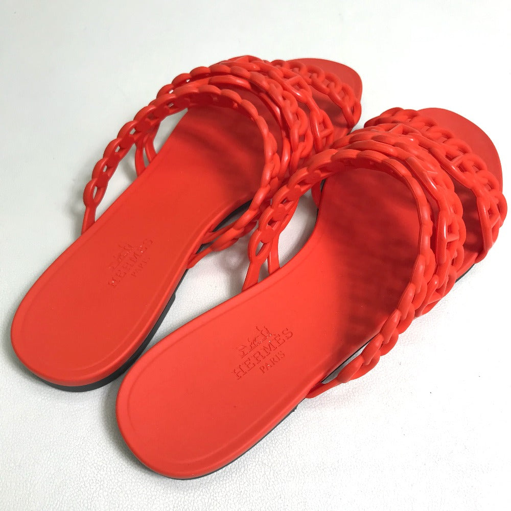 HERMES Sandals rubber Orange flat Shenu Dunkle 36