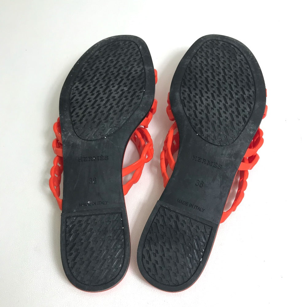 HERMES Sandals rubber Orange flat Shenu Dunkle 36
