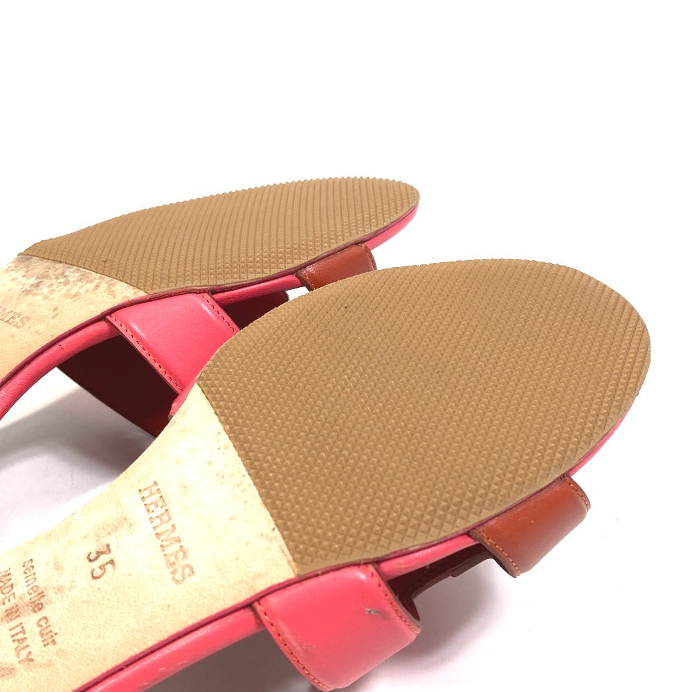 HERMES Sandals leather pink shoes Oasis Women 35 Used