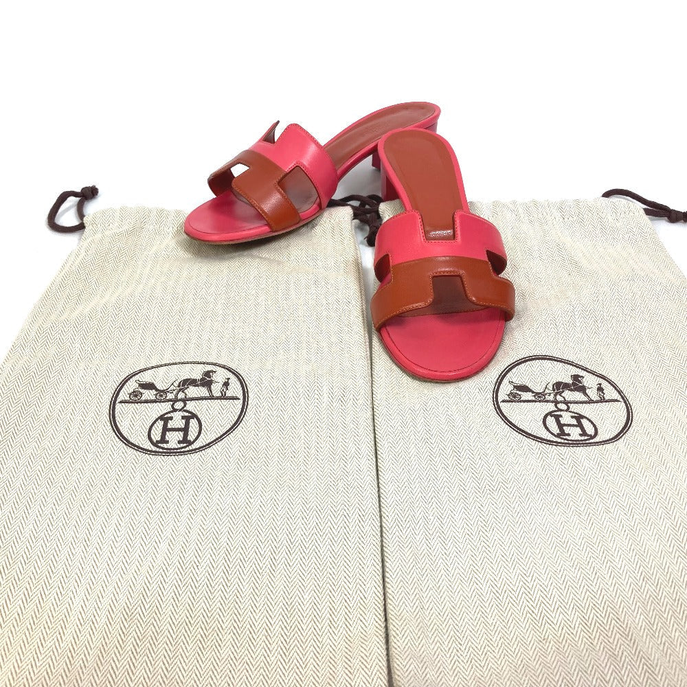 HERMES Sandals leather pink shoes Oasis Women 35 Used