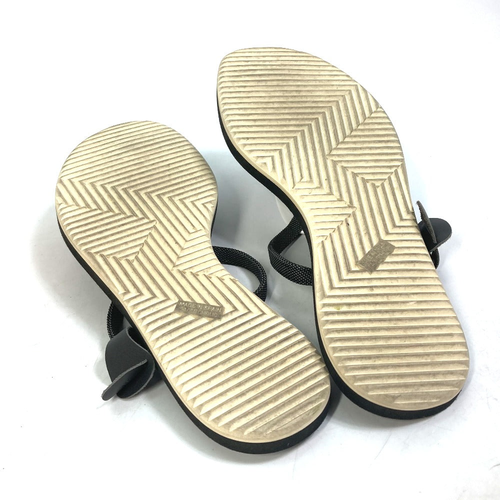 HERMES Sandals rubber black Chene Dunkle Caranella Women 37 Used