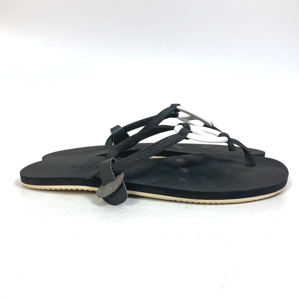 HERMES Sandals rubber black Chene Dunkle Caranella Women 37 Used
