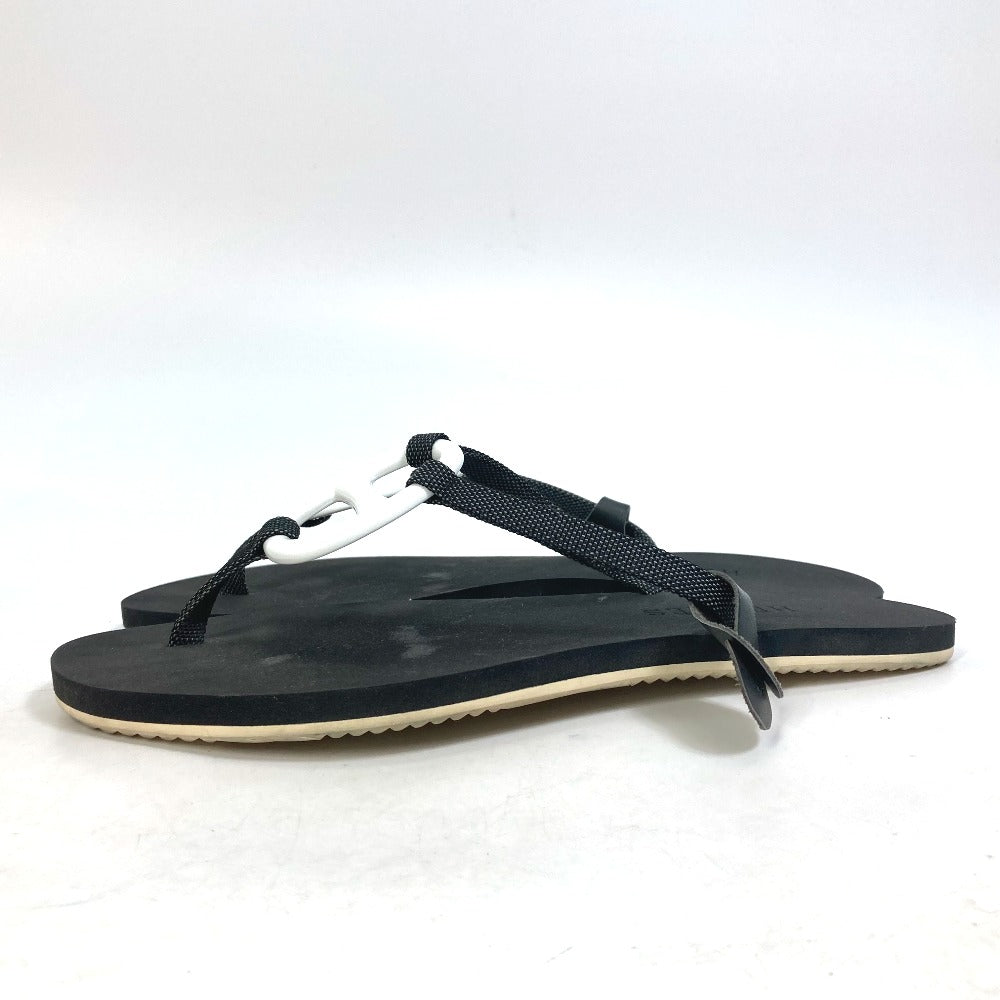 HERMES Sandals rubber black Chene Dunkle Caranella Women 37 Used