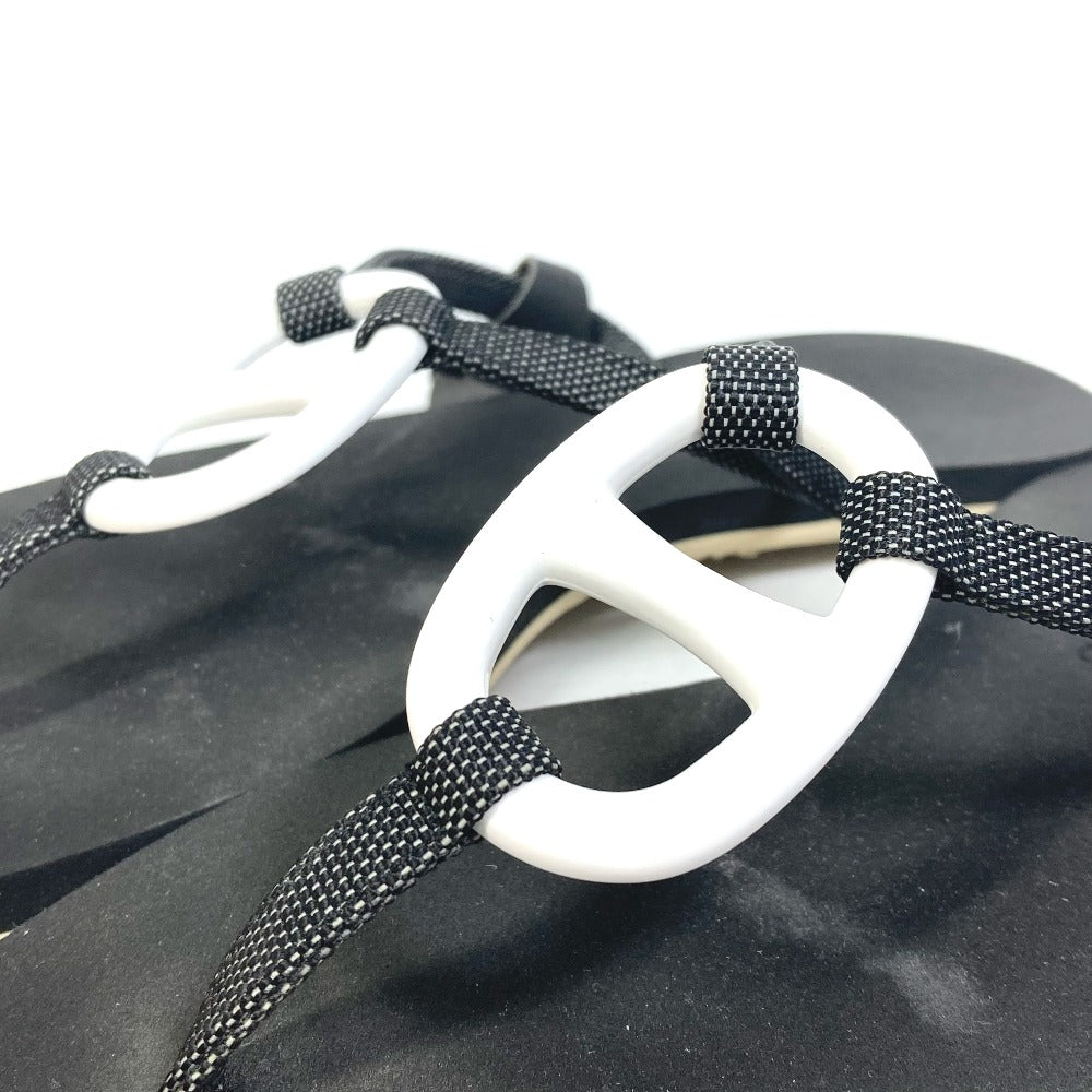 HERMES Sandals rubber black Chene Dunkle Caranella Women 37 Used
