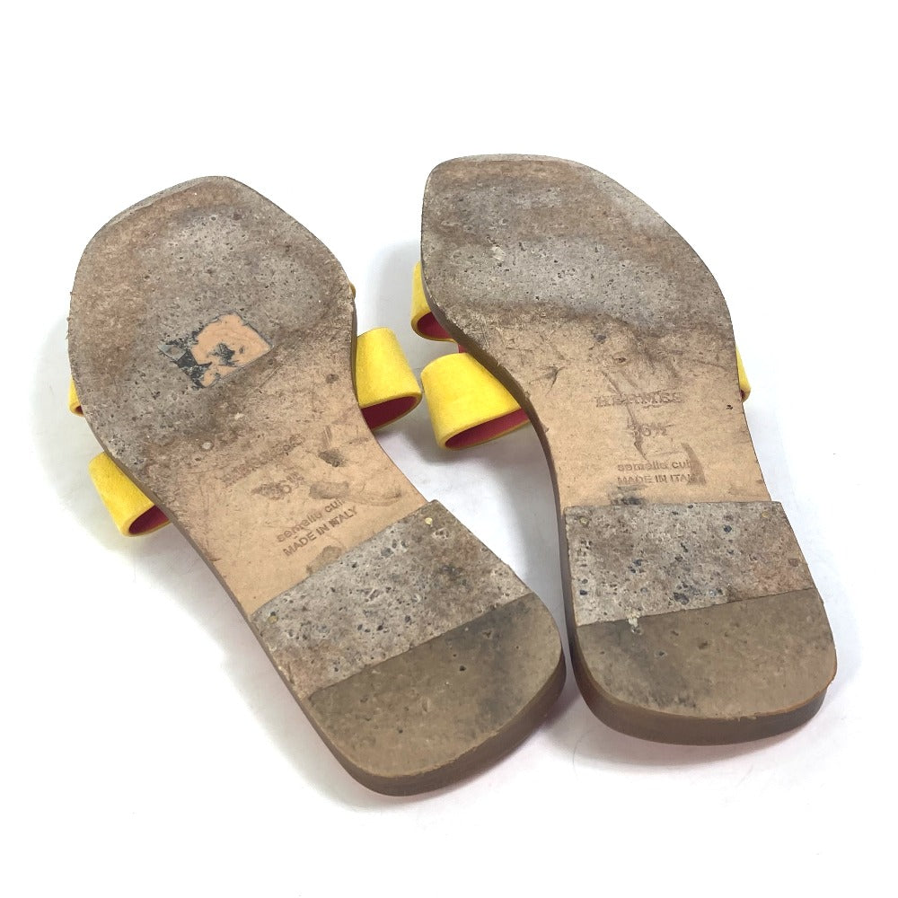 HERMES Sandals Leather, Suede pink logo Oran Women 36.5 Used