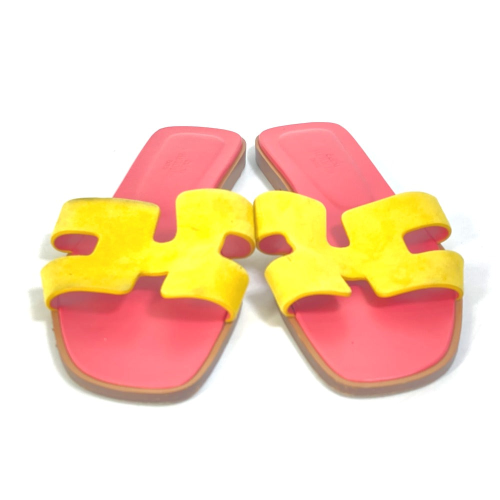 HERMES Sandals Leather, Suede pink logo Oran Women 36.5 Used