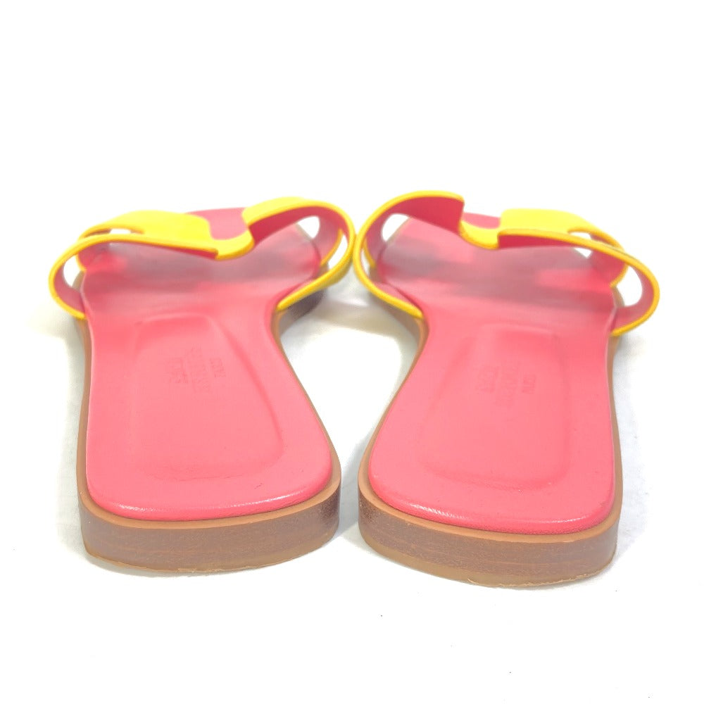 HERMES Sandals Leather, Suede pink logo Oran Women 36.5 Used
