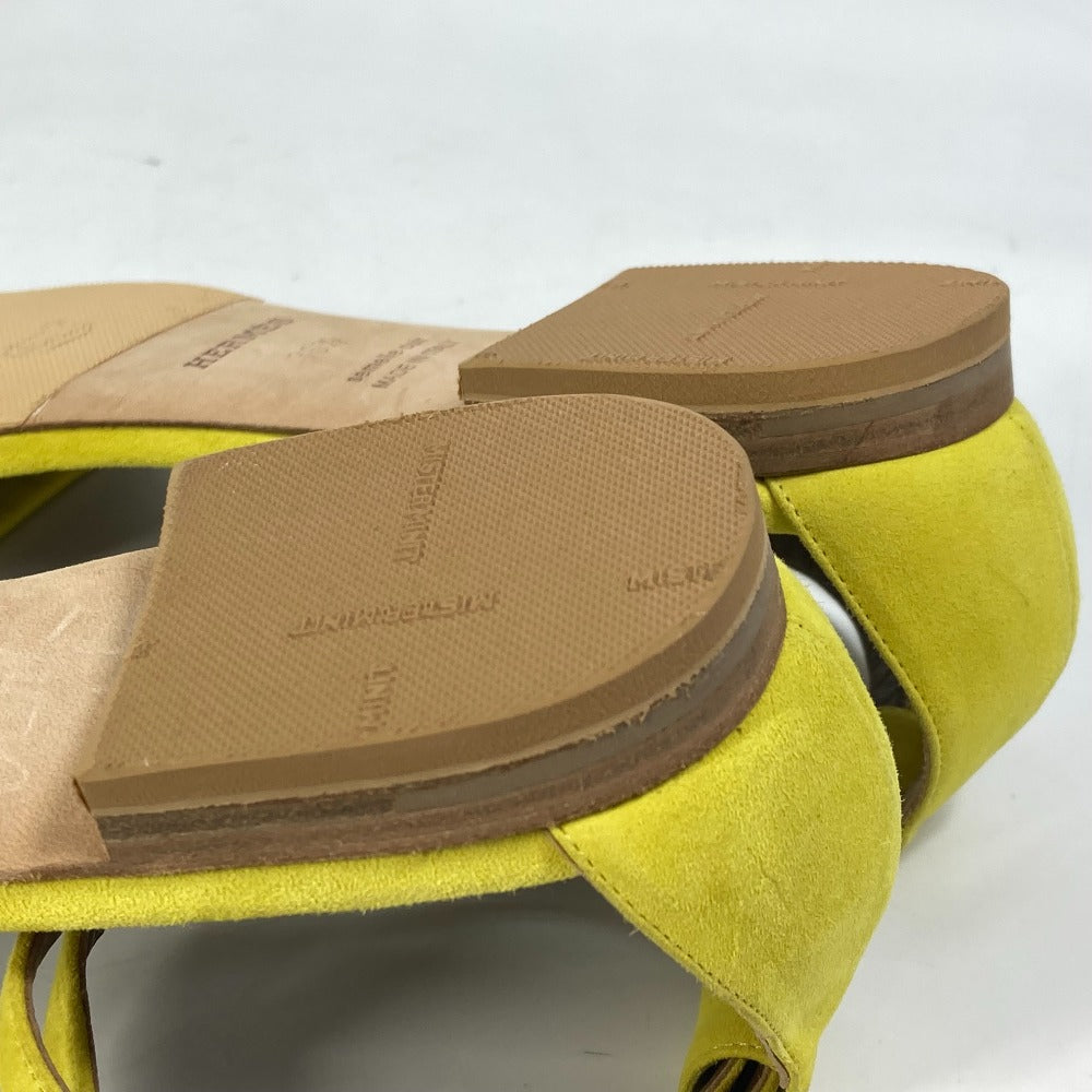 HERMES Sandals Leather / suede yellow With flat belt 36 1/2