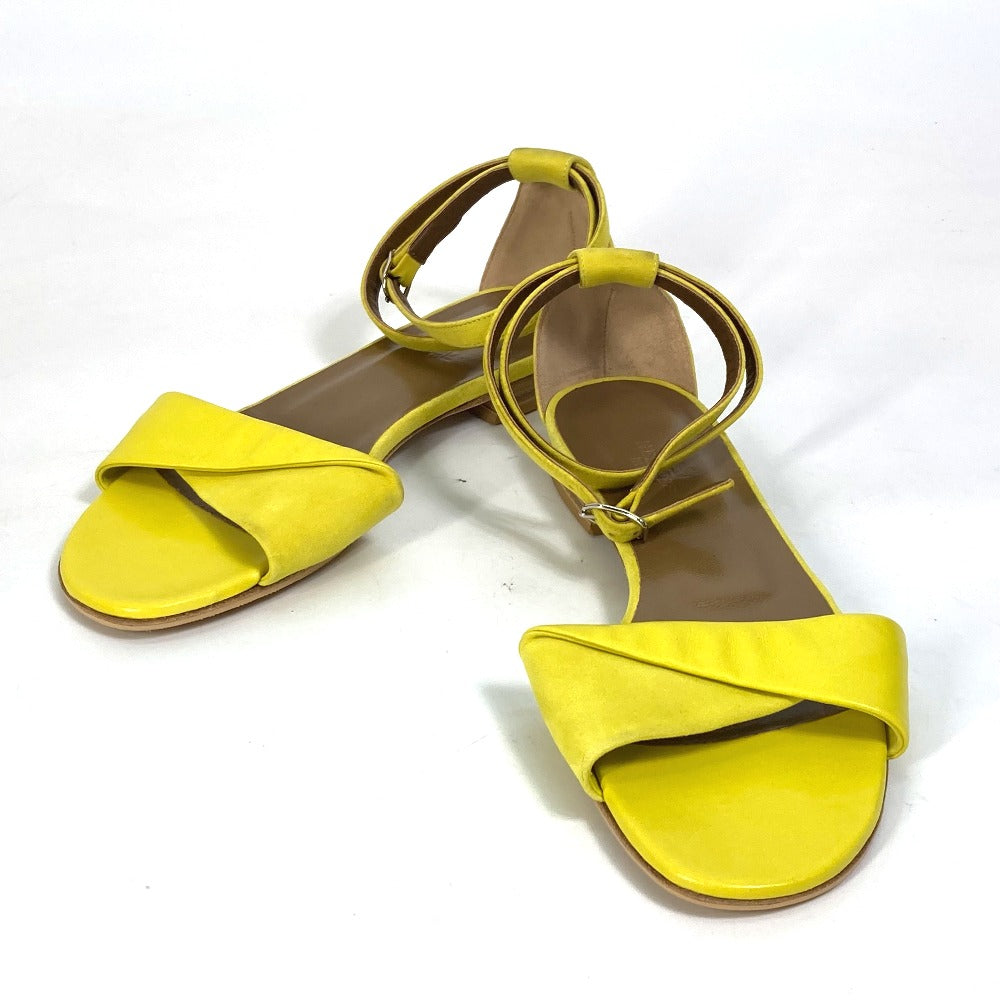 HERMES Sandals Leather / suede yellow With flat belt 36 1/2