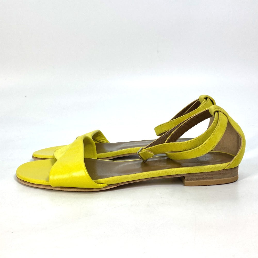 HERMES Sandals Leather / suede yellow With flat belt 36 1/2