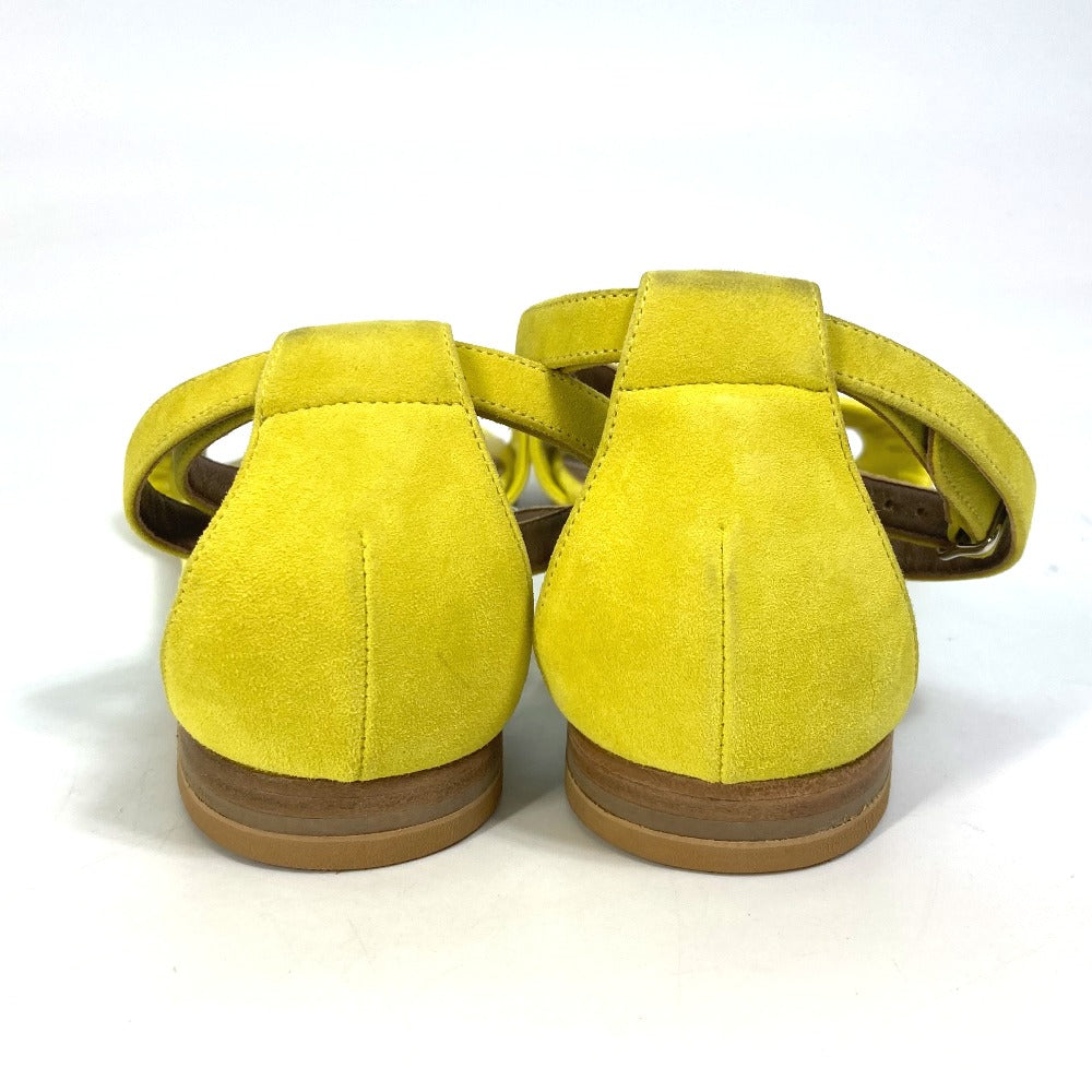 HERMES Sandals Leather / suede yellow With flat belt 36 1/2