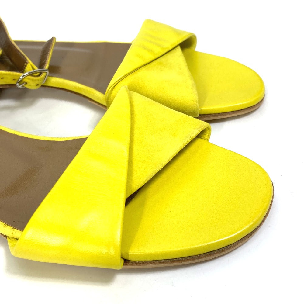 HERMES Sandals Leather / suede yellow With flat belt 36 1/2