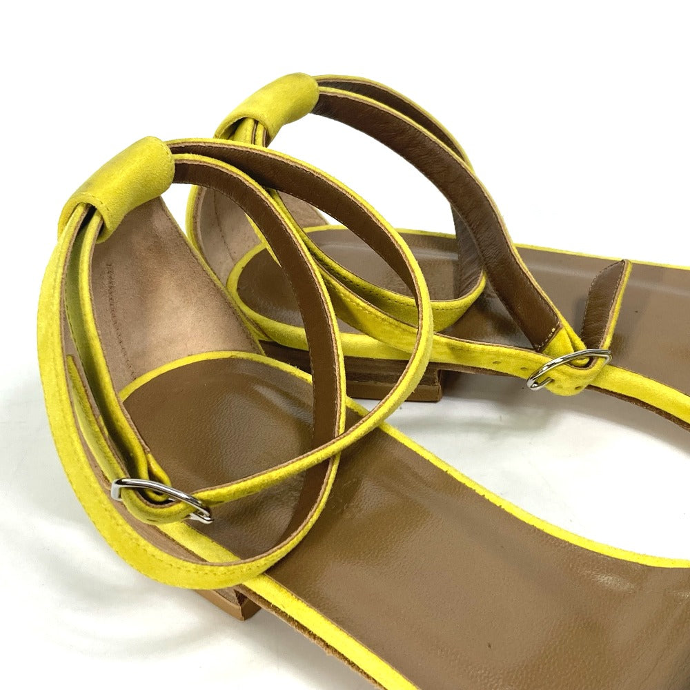 HERMES Sandals Leather / suede yellow With flat belt 36 1/2