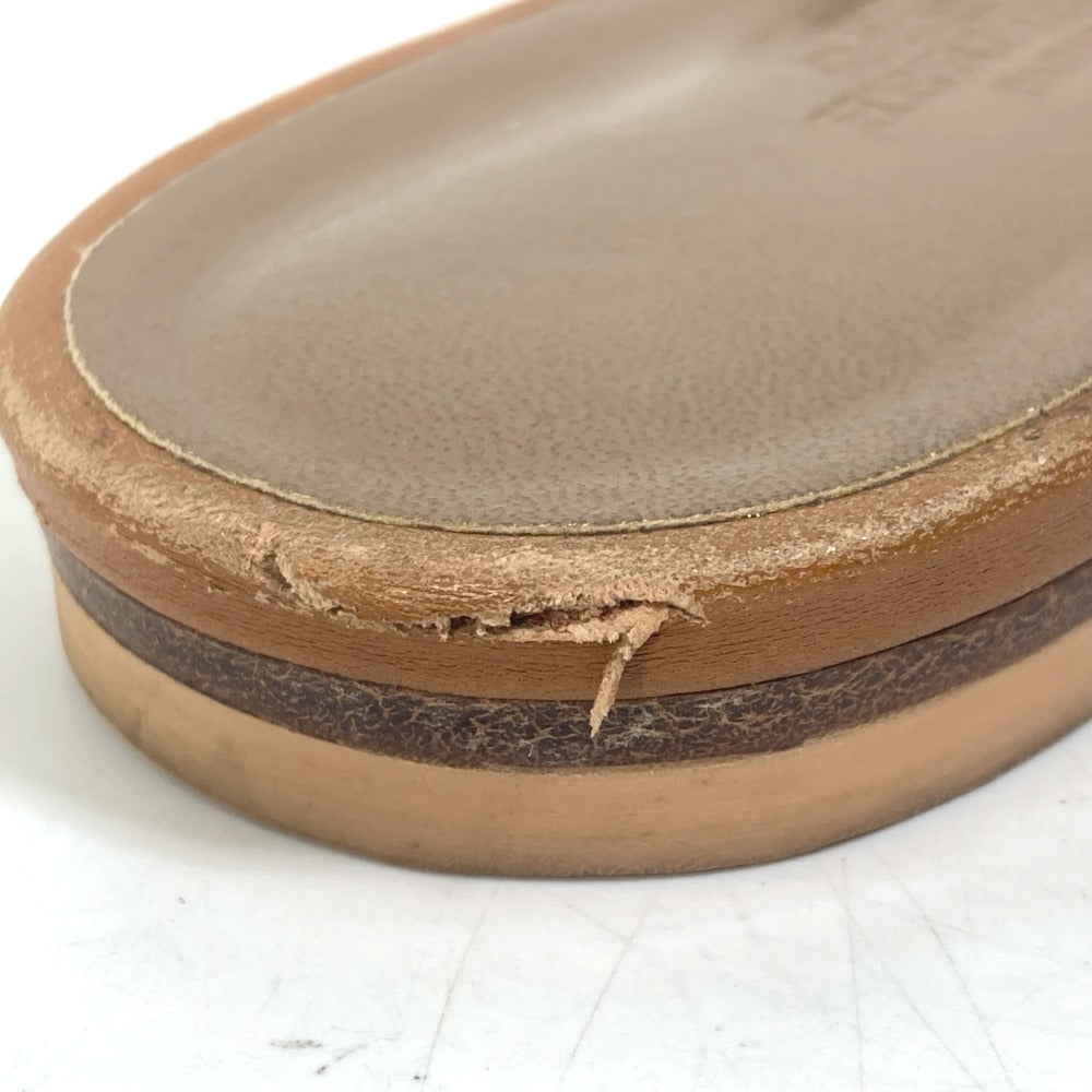 HERMES Sandals leather Brown Chene Dunkle 5 Row Women 40 Used