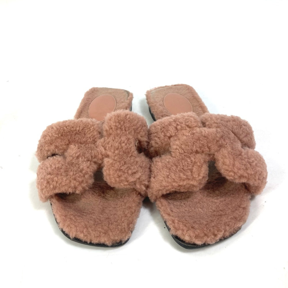 HERMES Sandals Mouton, Mouton pink shoes flat flats Oran Women 37 Used