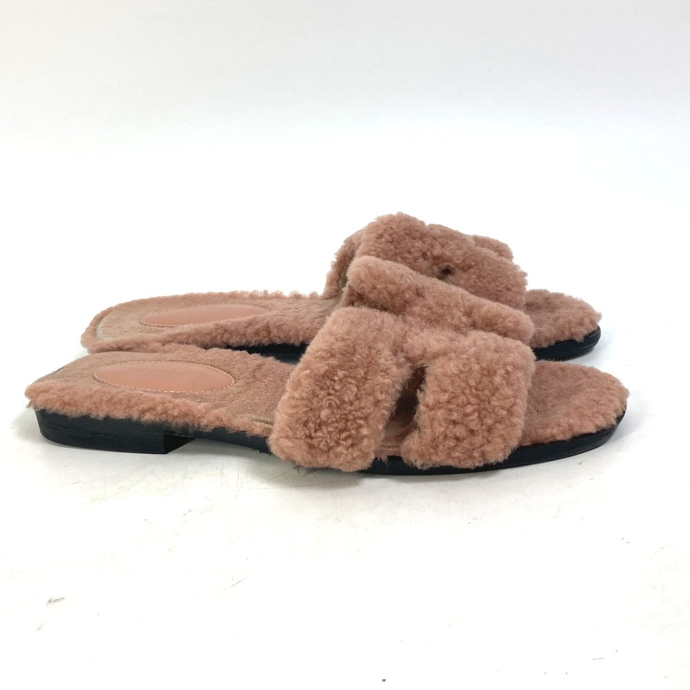 HERMES Sandals Mouton, Mouton pink shoes flat flats Oran Women 37 Used