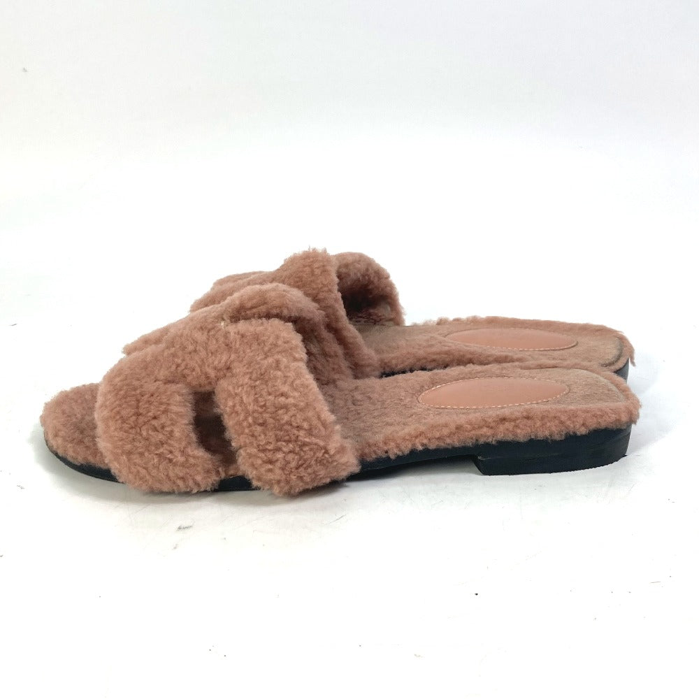 HERMES Sandals Mouton, Mouton pink shoes flat flats Oran Women 37 Used