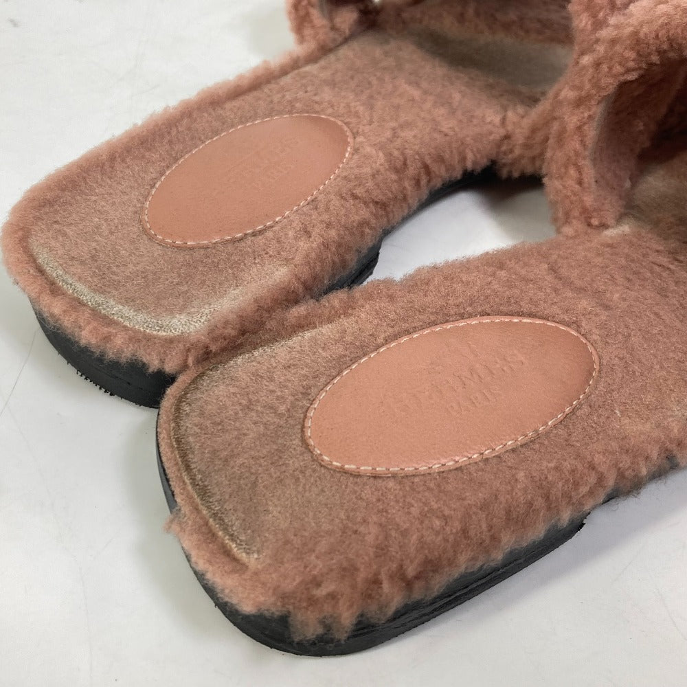 HERMES Sandals Mouton, Mouton pink shoes flat flats Oran Women 37 Used