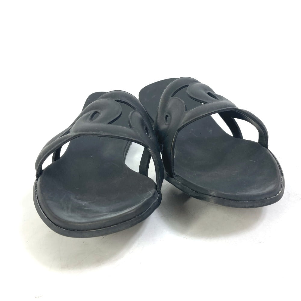 HERMES Sandals rubber black shoes flats flats Aloha Chene Dunkle Women 39 Used