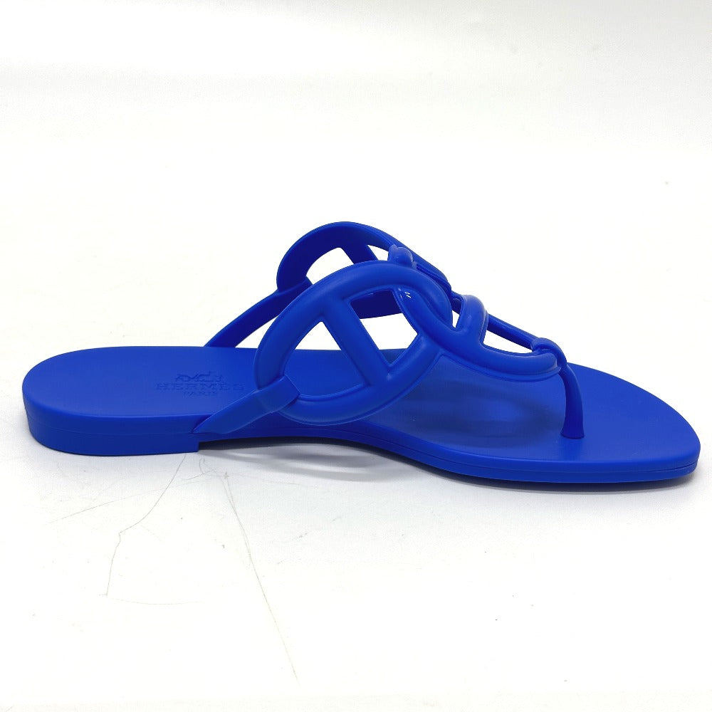 HERMES Sandals rubber blue Flat thong shoes Chene Dunkle Egeri Women 35 Used