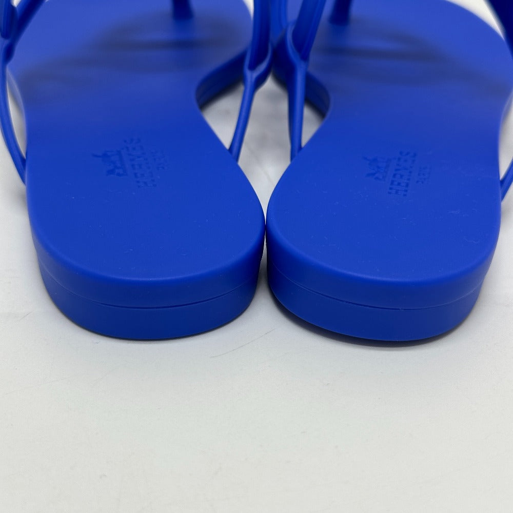 HERMES Sandals rubber blue Flat thong shoes Chene Dunkle Egeri Women 35 Used