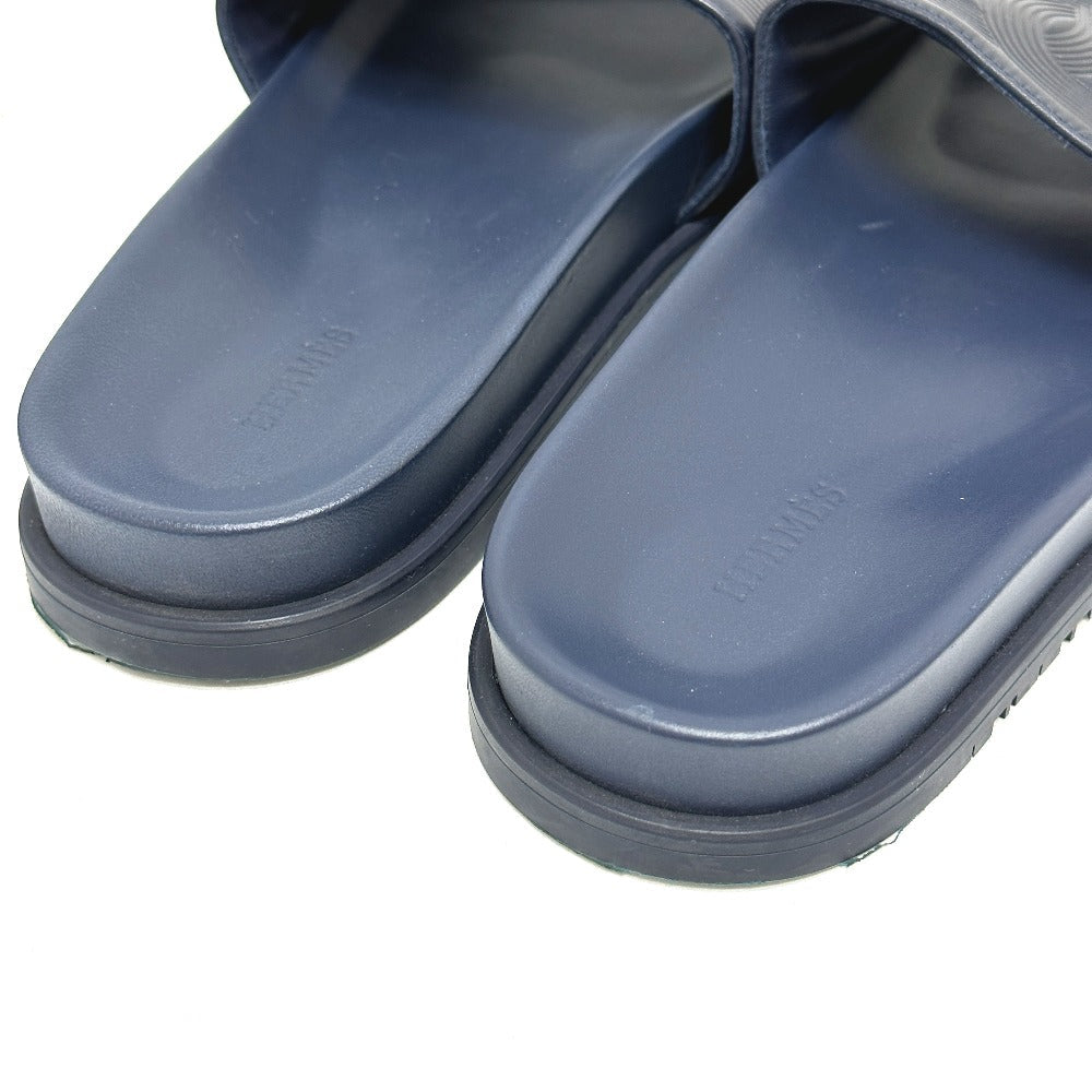 HERMES Sandals leather Navy Shoes Shower sandals Pool sandals Slide sandals Biarritz mens 41 Used