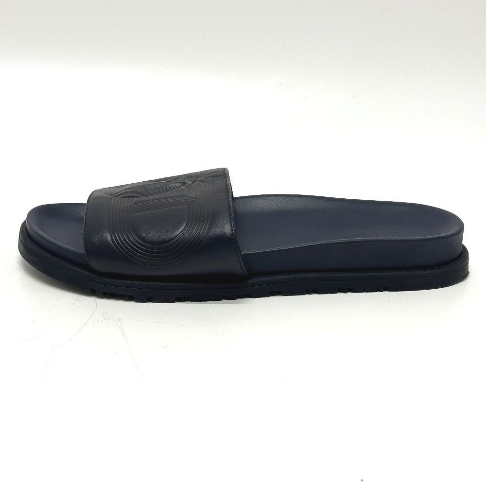 HERMES Sandals leather Navy Shoes Shower sandals Pool sandals Slide sandals Biarritz mens 41 Used