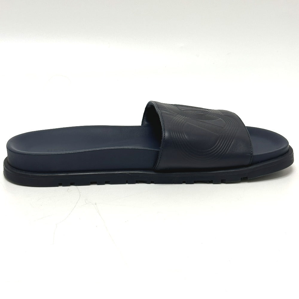 HERMES Sandals leather Navy Shoes Shower sandals Pool sandals Slide sandals Biarritz mens 41 Used