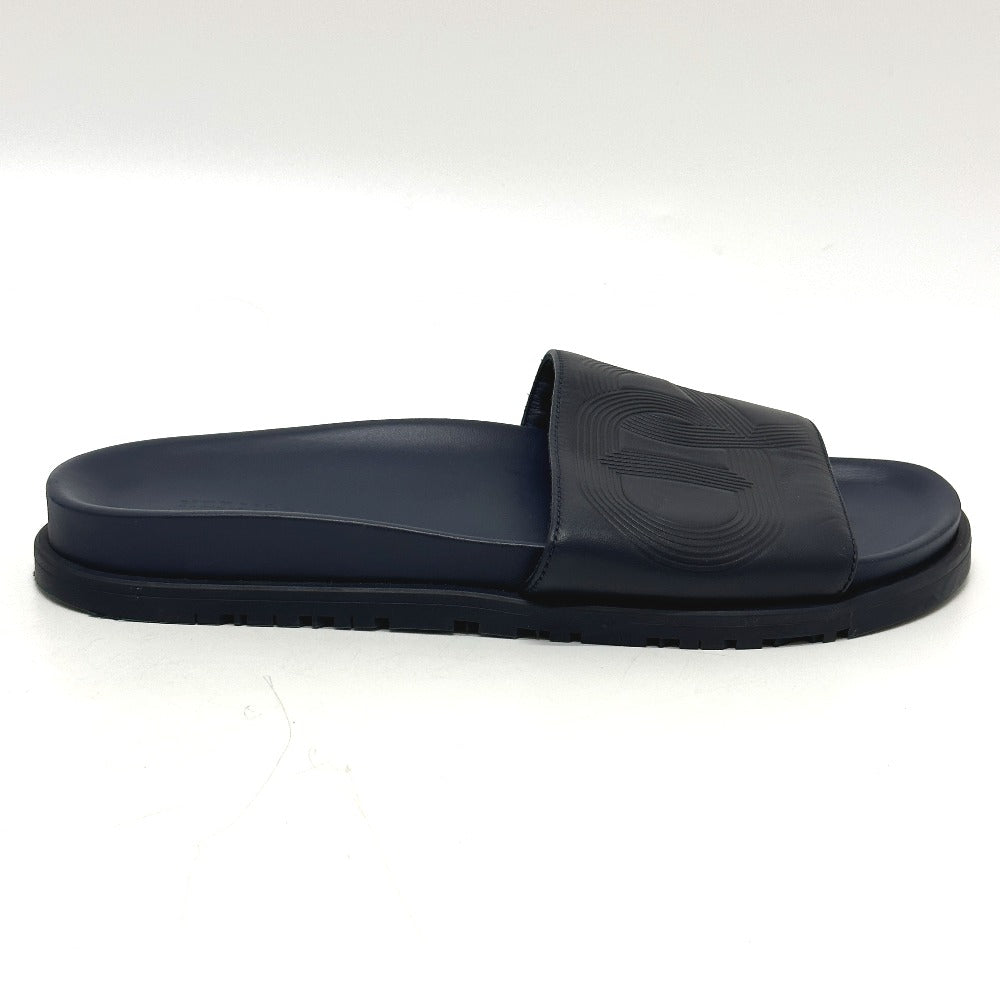 HERMES Sandals leather Navy Shoes Shower sandals Pool sandals Slide sandals Biarritz mens 41 Used
