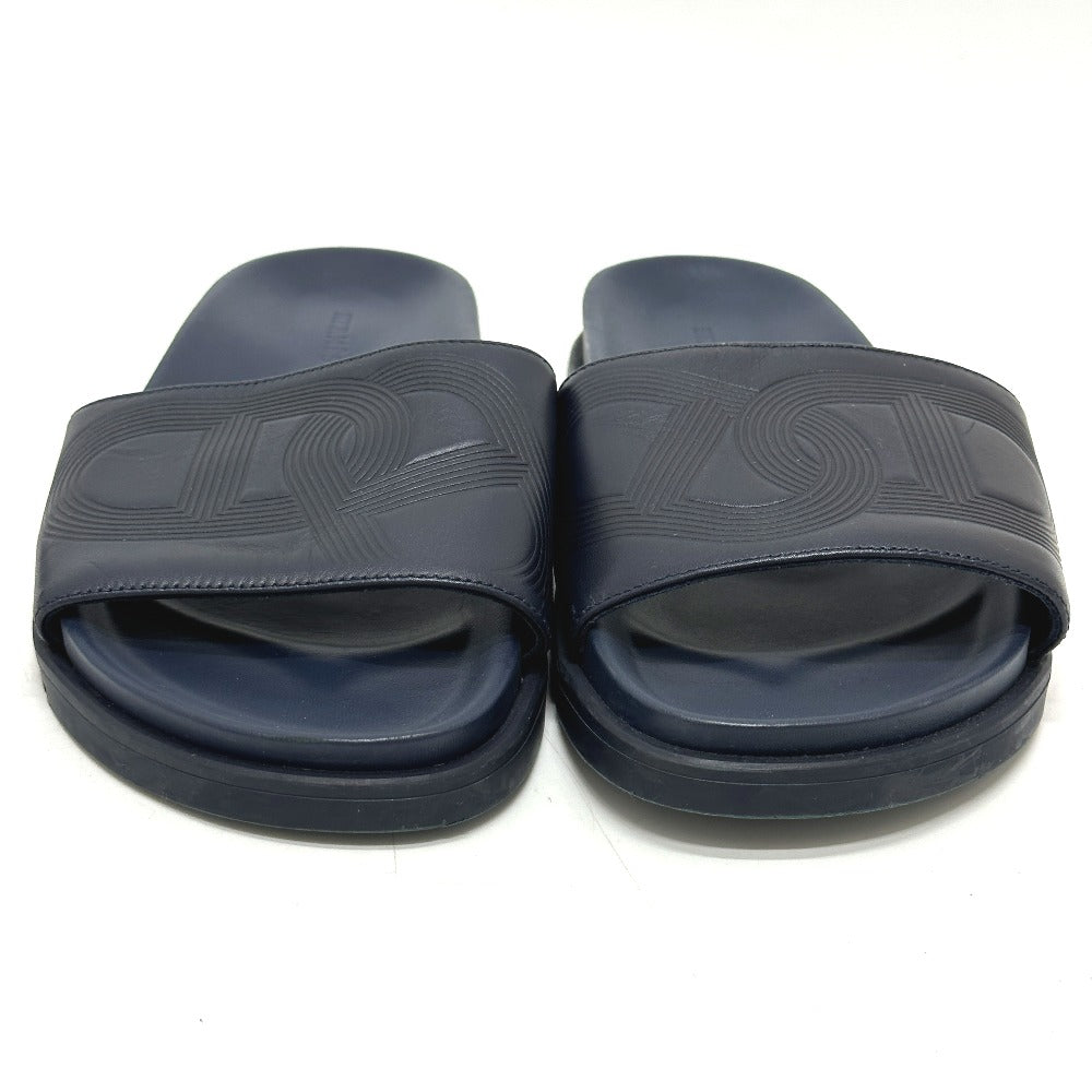 HERMES Sandals leather Navy Shoes Shower sandals Pool sandals Slide sandals Biarritz mens 41 Used