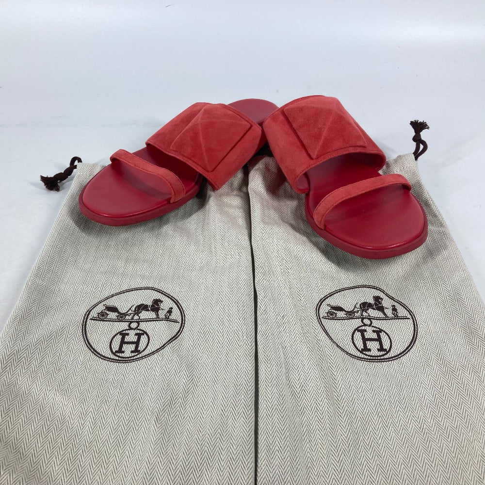 HERMES Sandals Suede, Leather Red CAIA Meador Women 38.5 Used