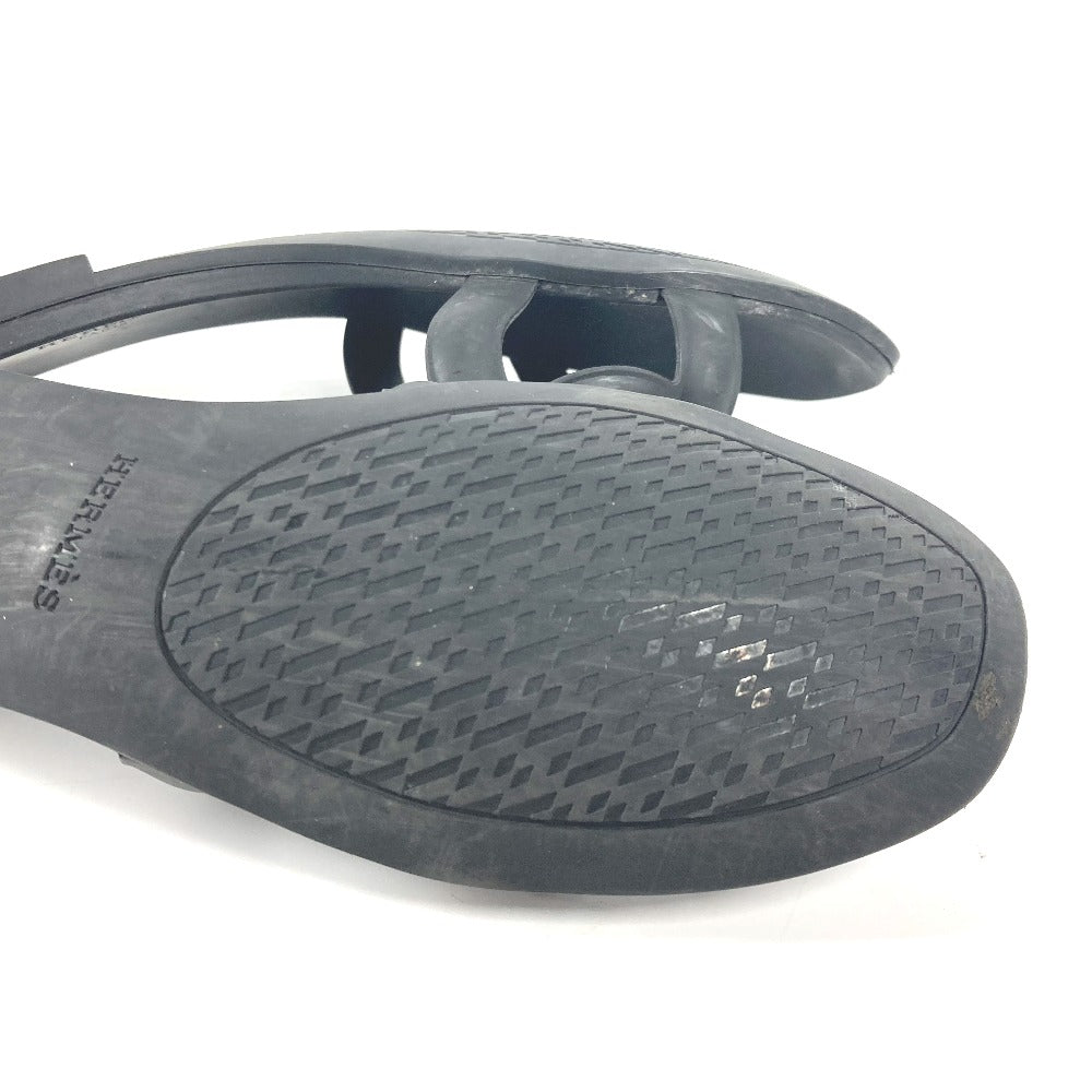 HERMES Sandals rubber black Aloha Women 38 Used