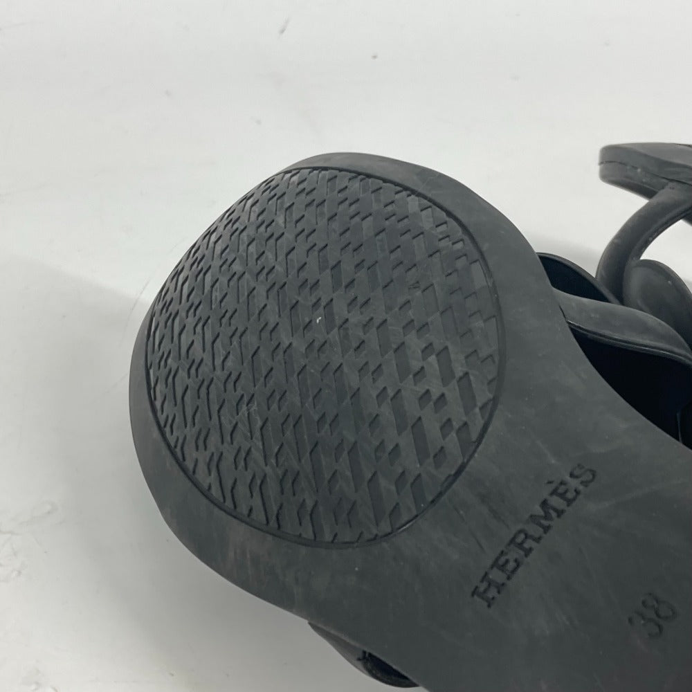 HERMES Sandals rubber black Aloha Women 38 Used
