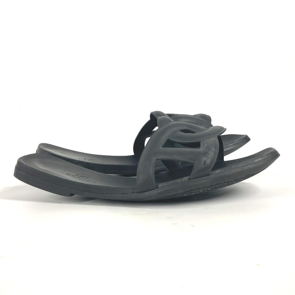 HERMES Sandals rubber black Aloha Women 38 Used