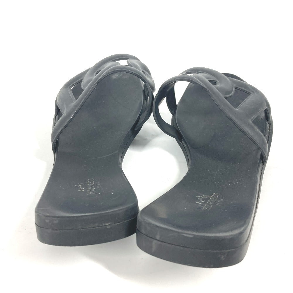 HERMES Sandals rubber black Aloha Women 38 Used