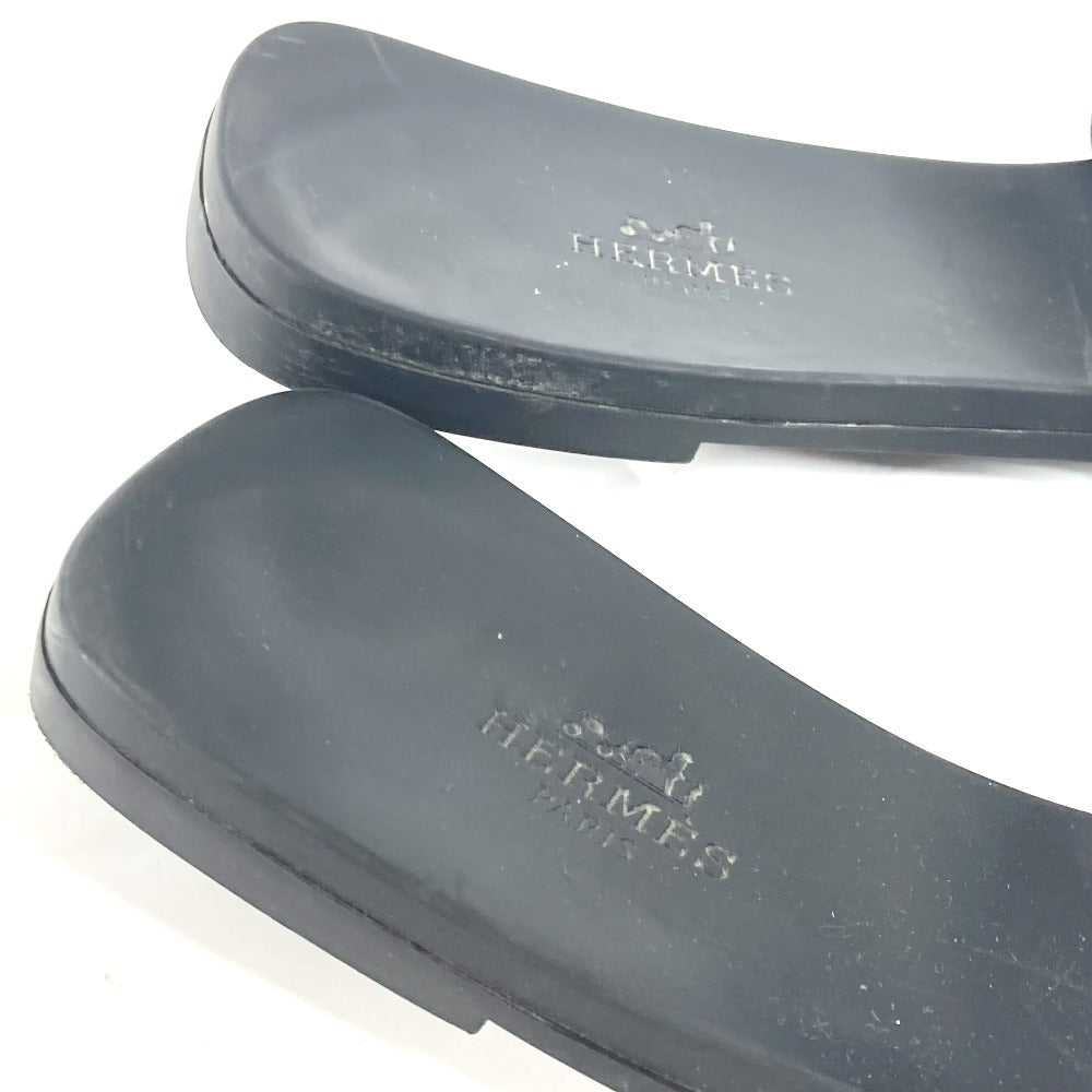 HERMES Sandals rubber black Aloha Women 38 Used