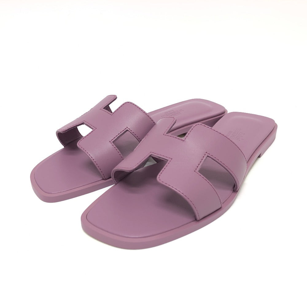 HERMES Sandals leather purple Oran Women 36 Used