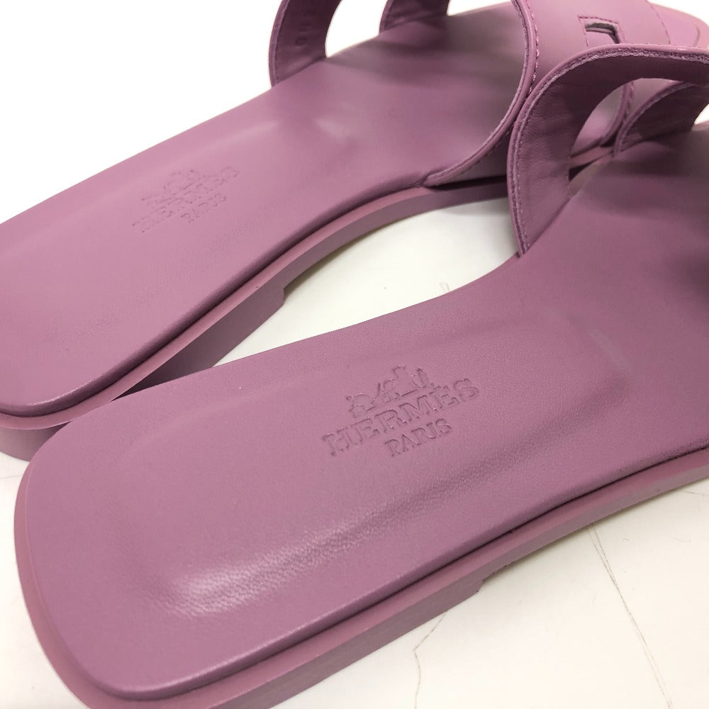 HERMES Sandals leather purple Oran Women 36 Used